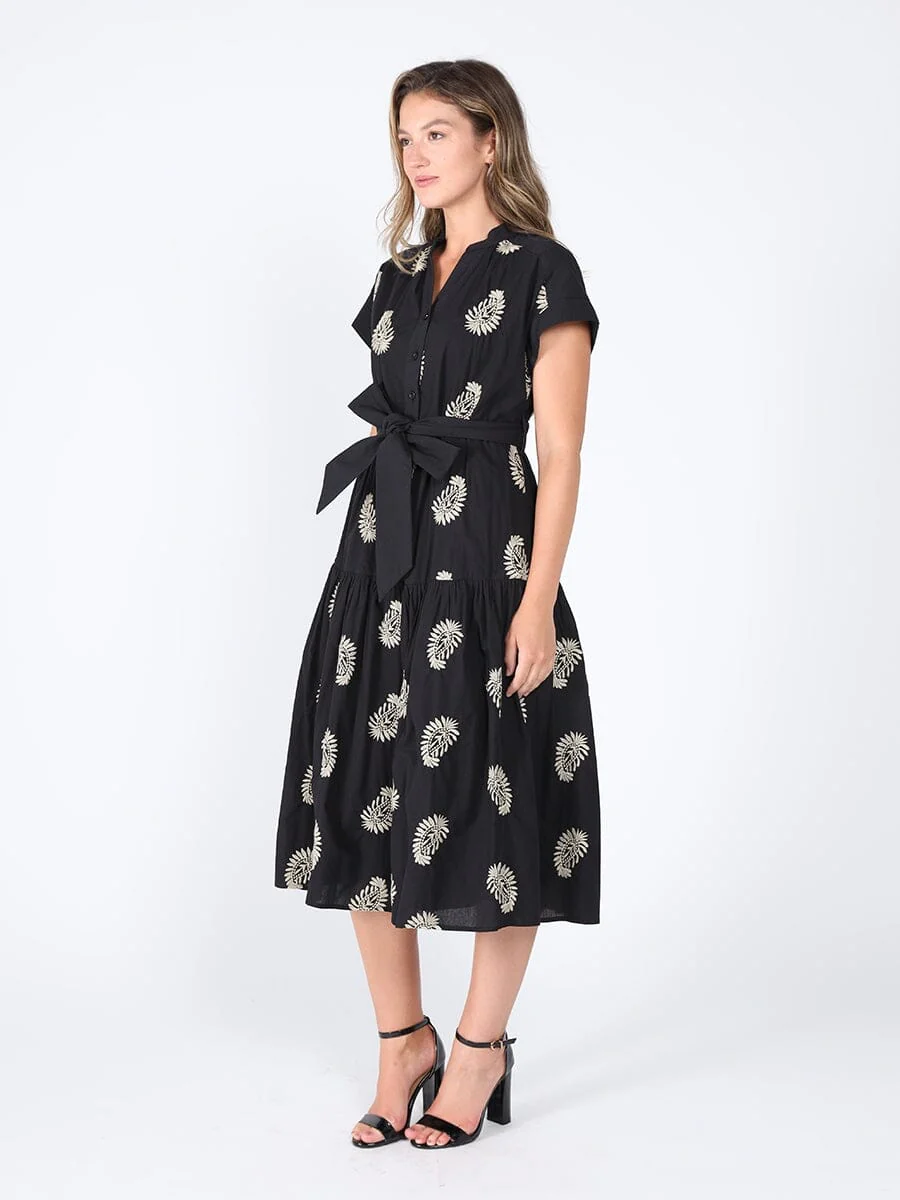 Floral Short Sleeve Belt Dress - Image 3