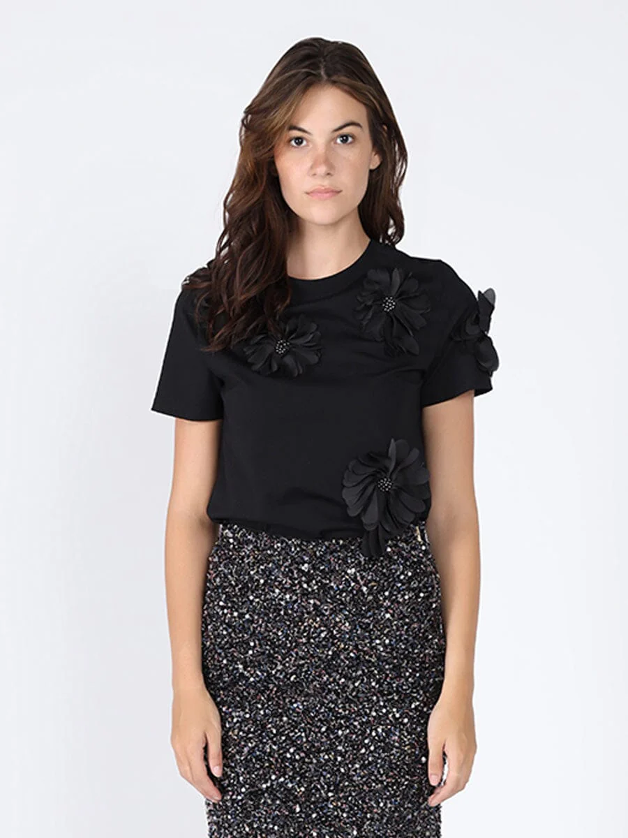 Floral Short Sleeve Round Neck T-shirt - Image 5