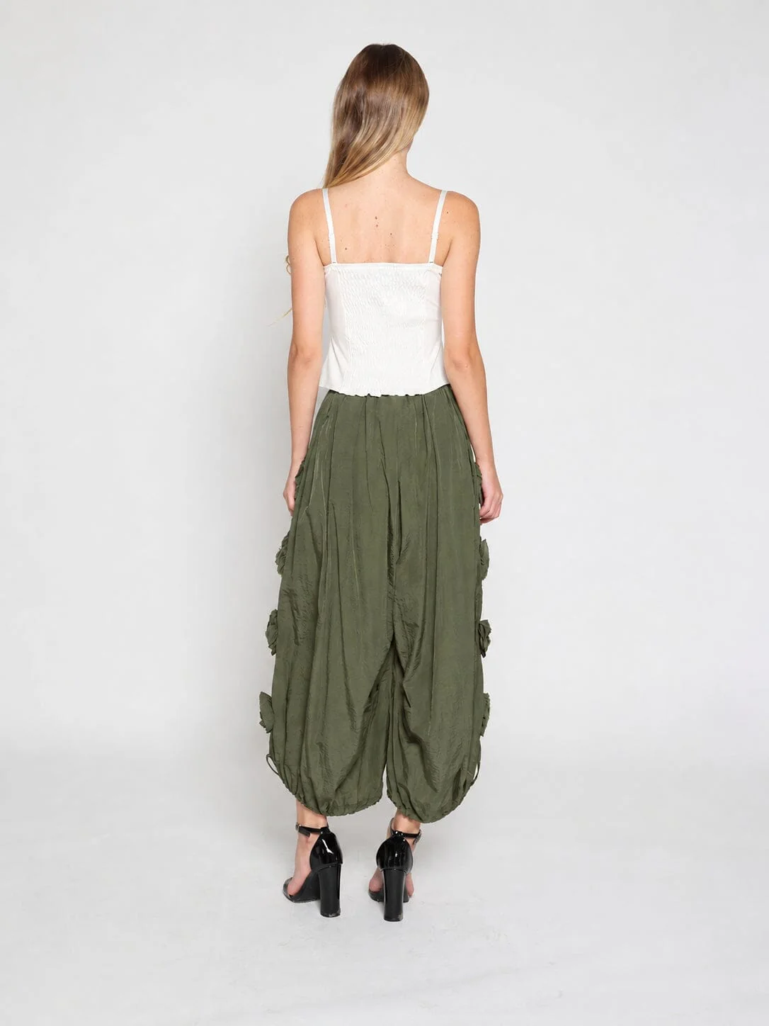 Flower Applique Parachute Pants - Image 7