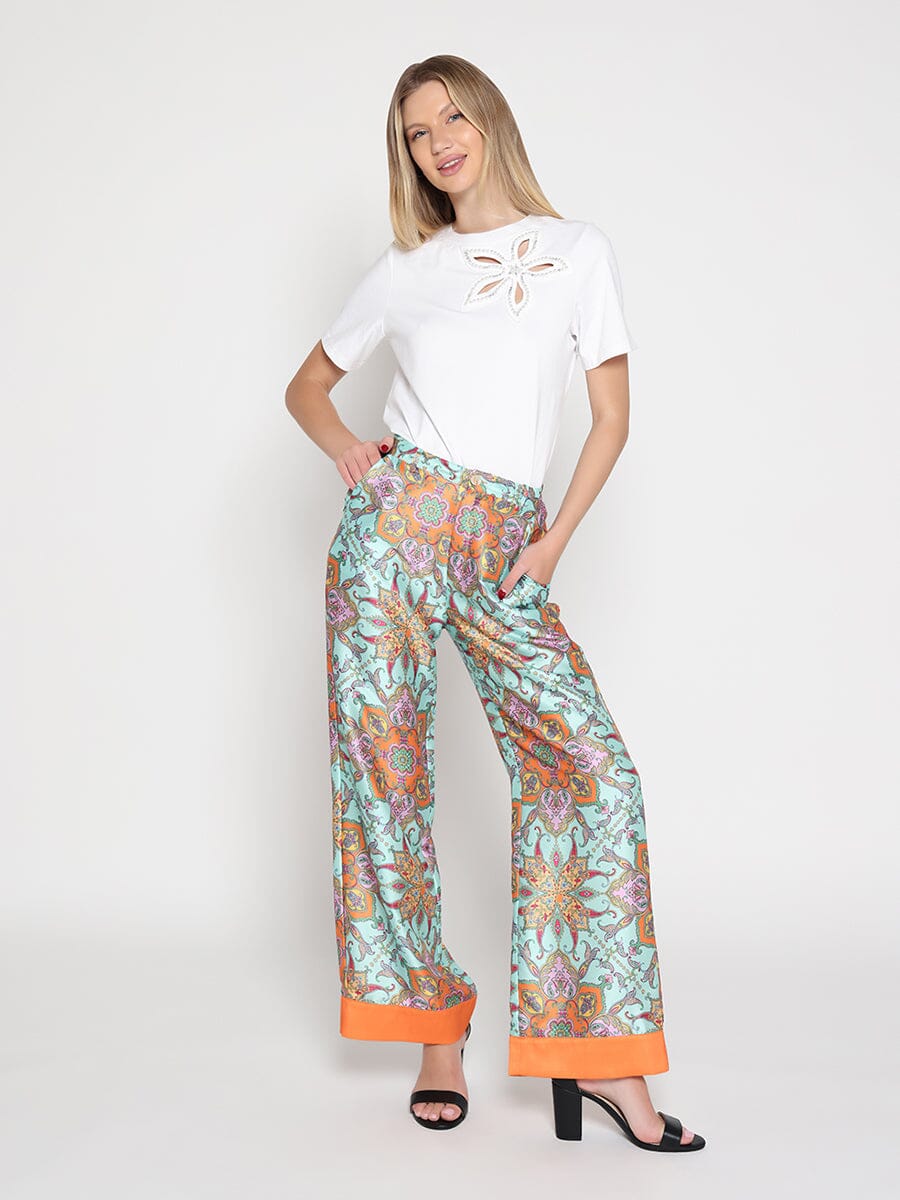 Flower cut out Solid Color T-Shirt - Image 2