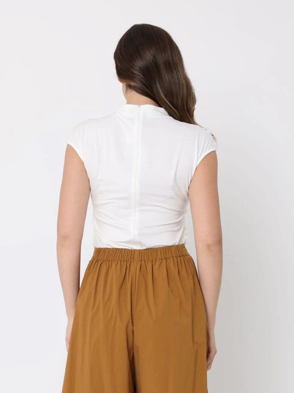 Flower Lace Detail Cap Sleeve Top - Image 4
