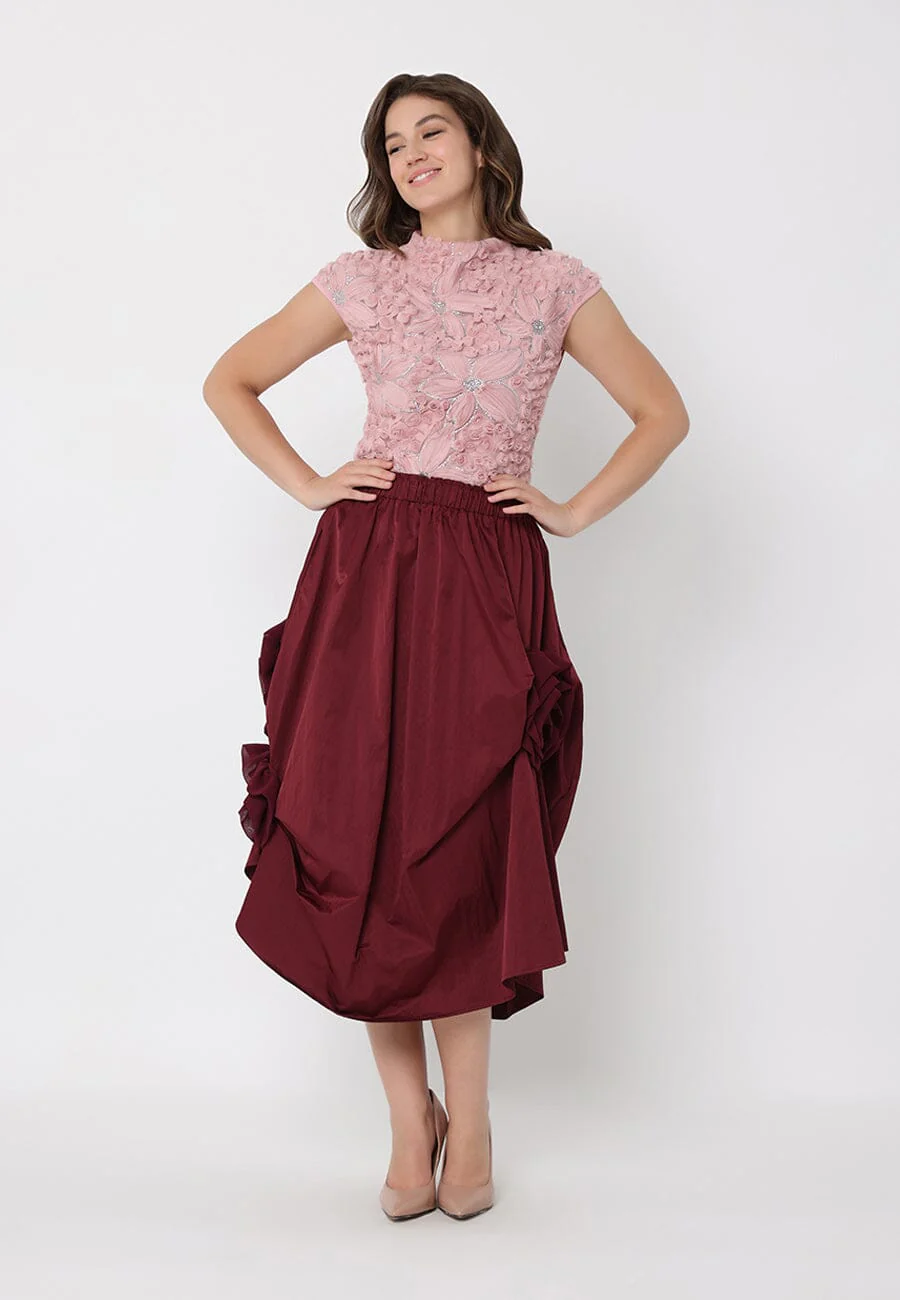 Flower Lace Detail Cap Sleeve Top - Image 6