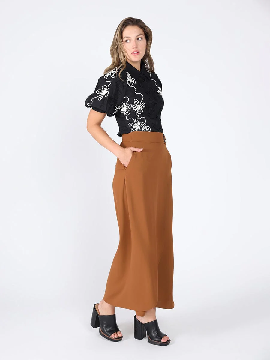 Flower stitch puffed sleeve shirt - Image 10