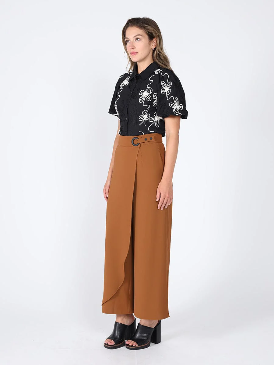 Flower stitch puffed sleeve shirt - Image 11