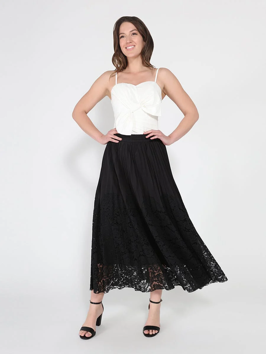 Front Bow-Tie Smoked Back Bustier Top - Image 2