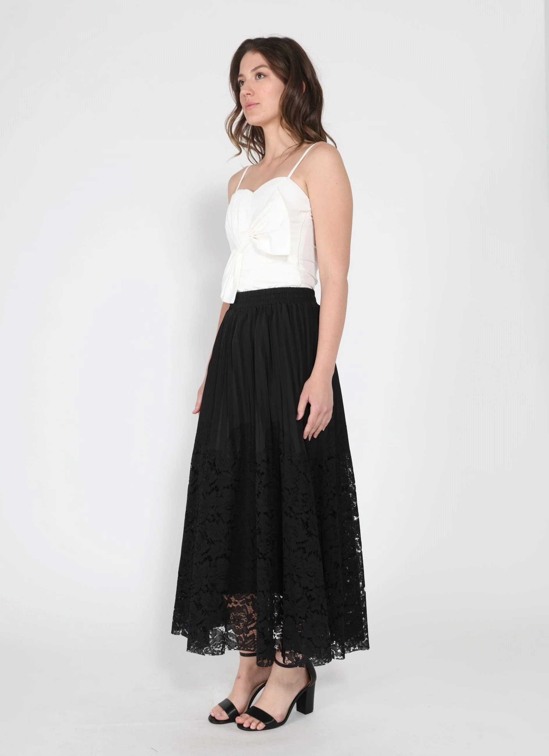 Front Bow-Tie Smoked Back Bustier Top - Image 3