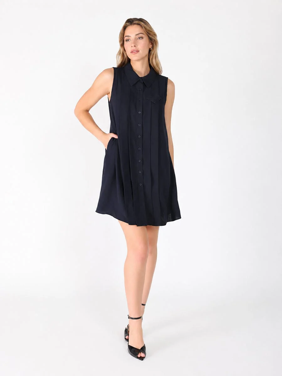 Front button open back sleeveless mini dress - Image 2