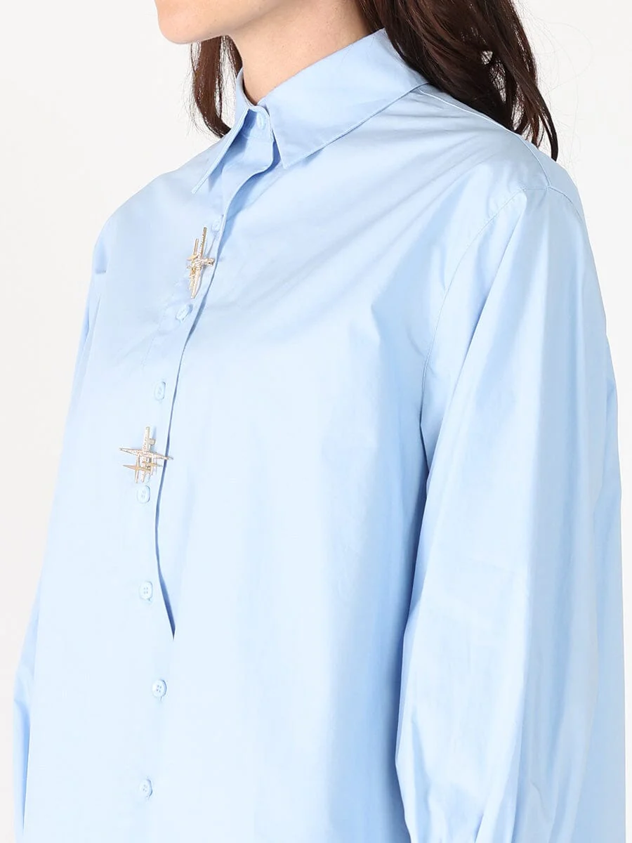 Front Button Open Long Sleeve Shirt Top - Image 3