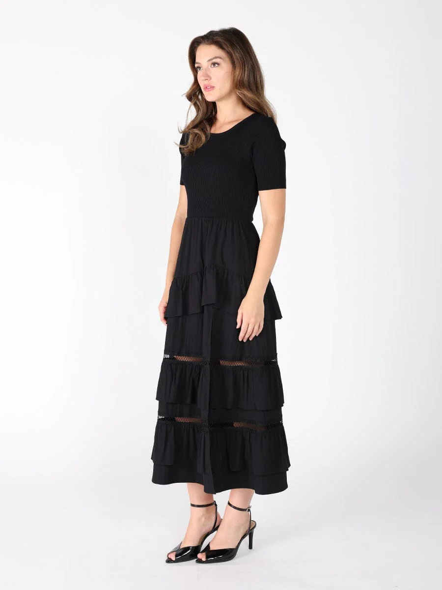 Half Knit Fabric Long Dress - Image 10