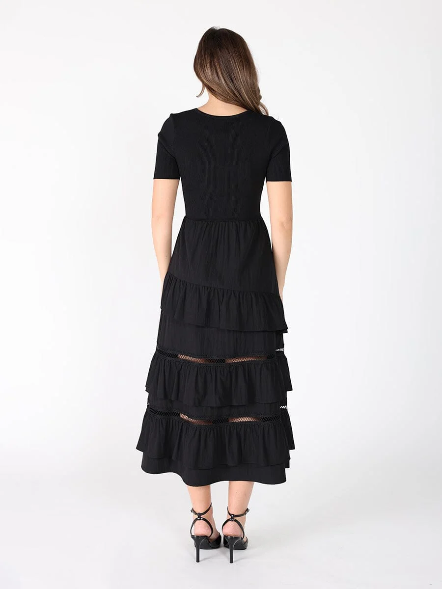 Half Knit Fabric Long Dress - Image 11