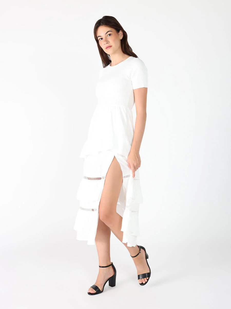 Half Knit Fabric Long Dress - Image 2