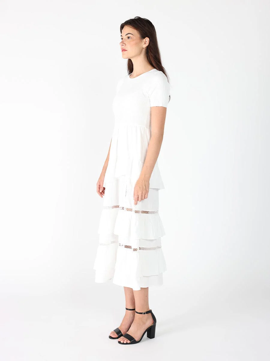 Half Knit Fabric Long Dress - Image 3