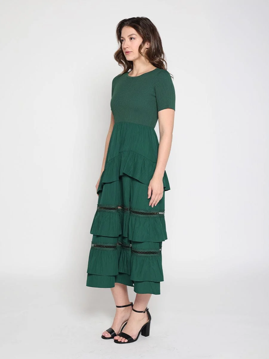 Half Knit Fabric Long Dress - Image 6