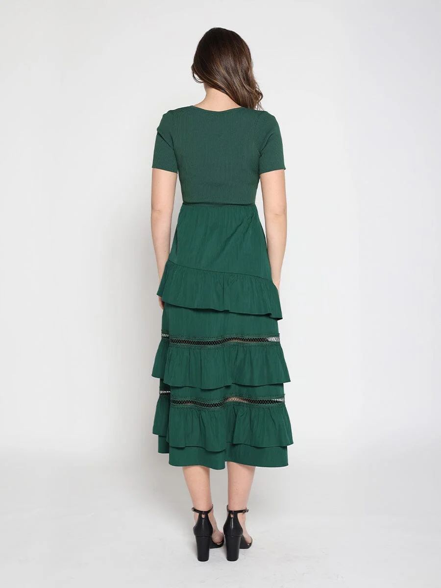 Half Knit Fabric Long Dress - Image 7