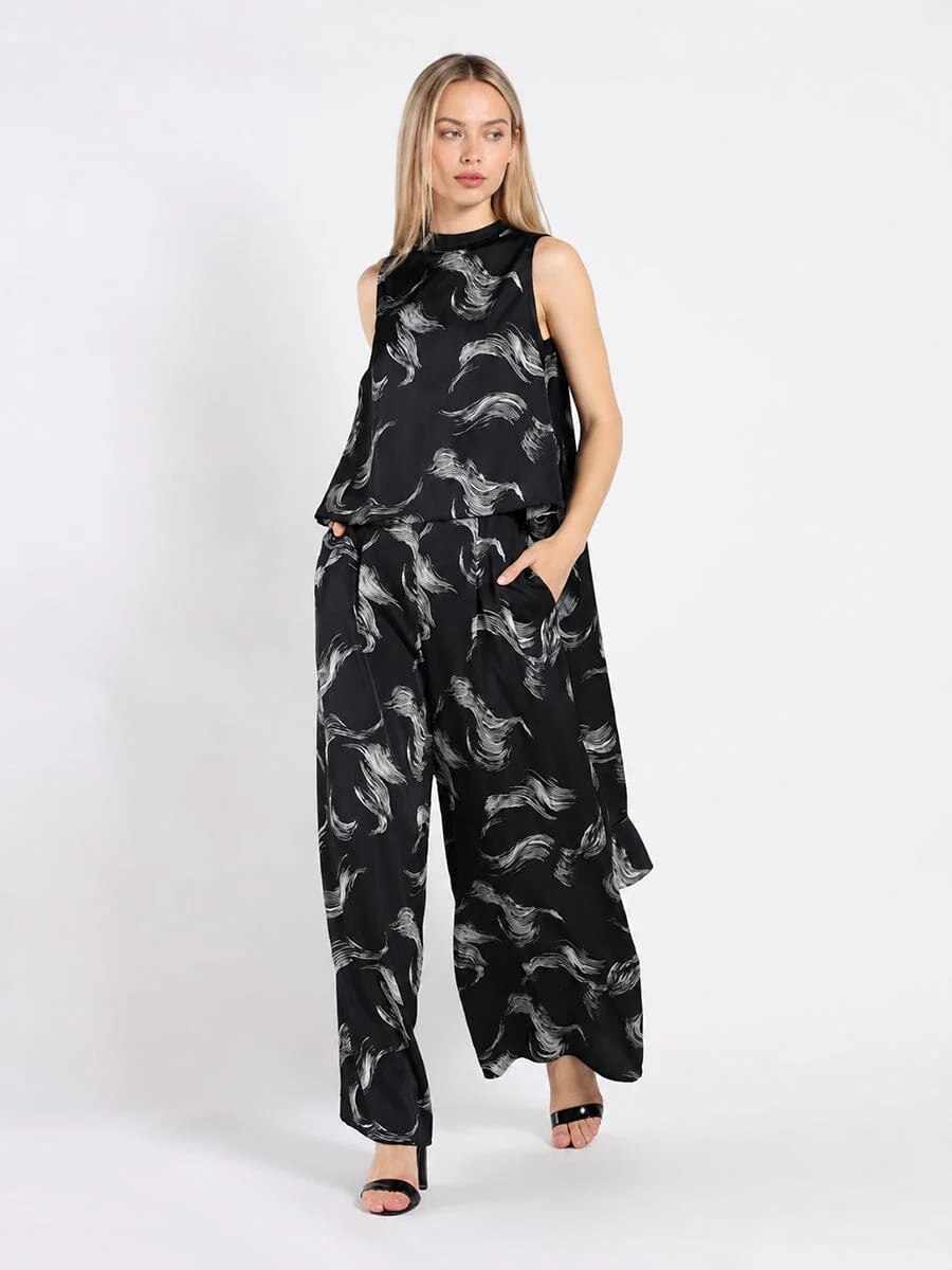 High-Low Sleeveless Printed Shirt - Image 2