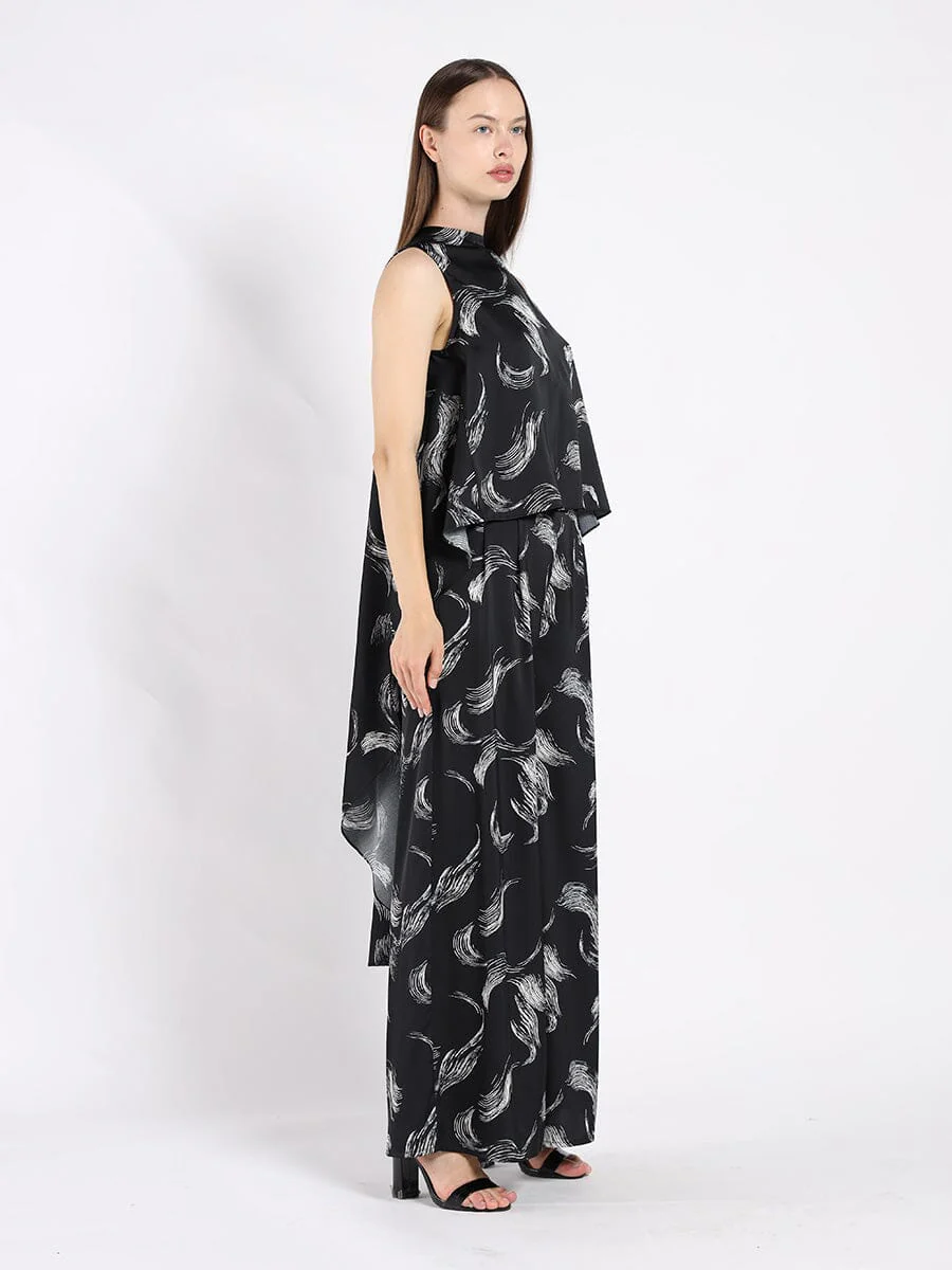 High-Low Sleeveless Printed Shirt - Image 3