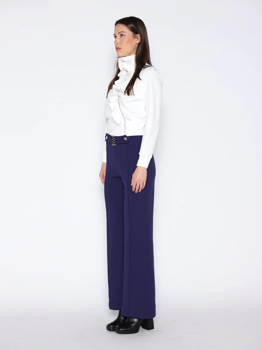 Highneck Scuba Assymetrical Ruffled Zip Jacket - Image 3