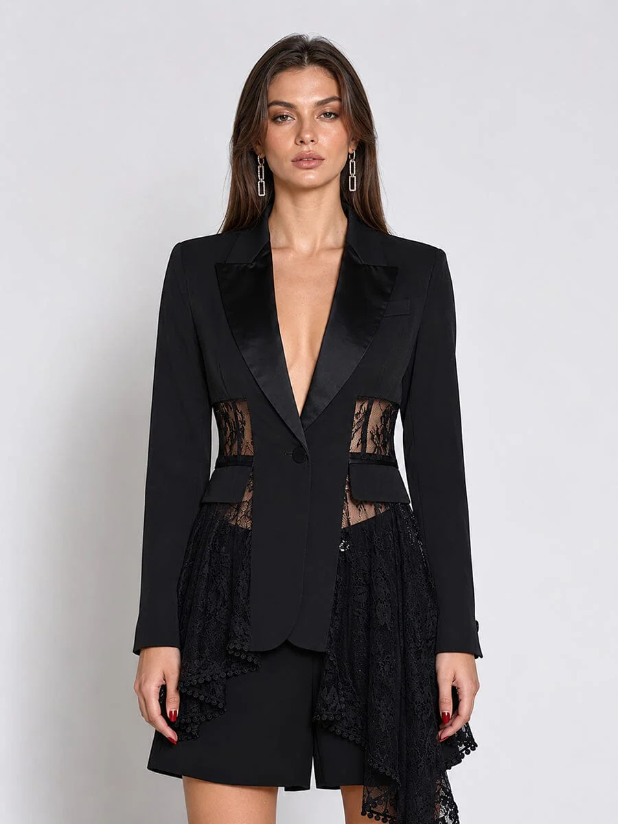 Lace Contrast Jacket - Image 2