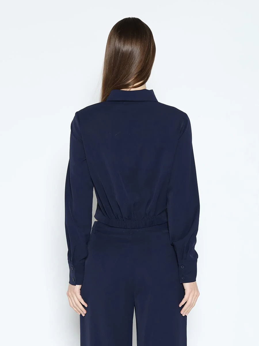 Long Sleeve Button Down Twist Front Shirt - Image 4