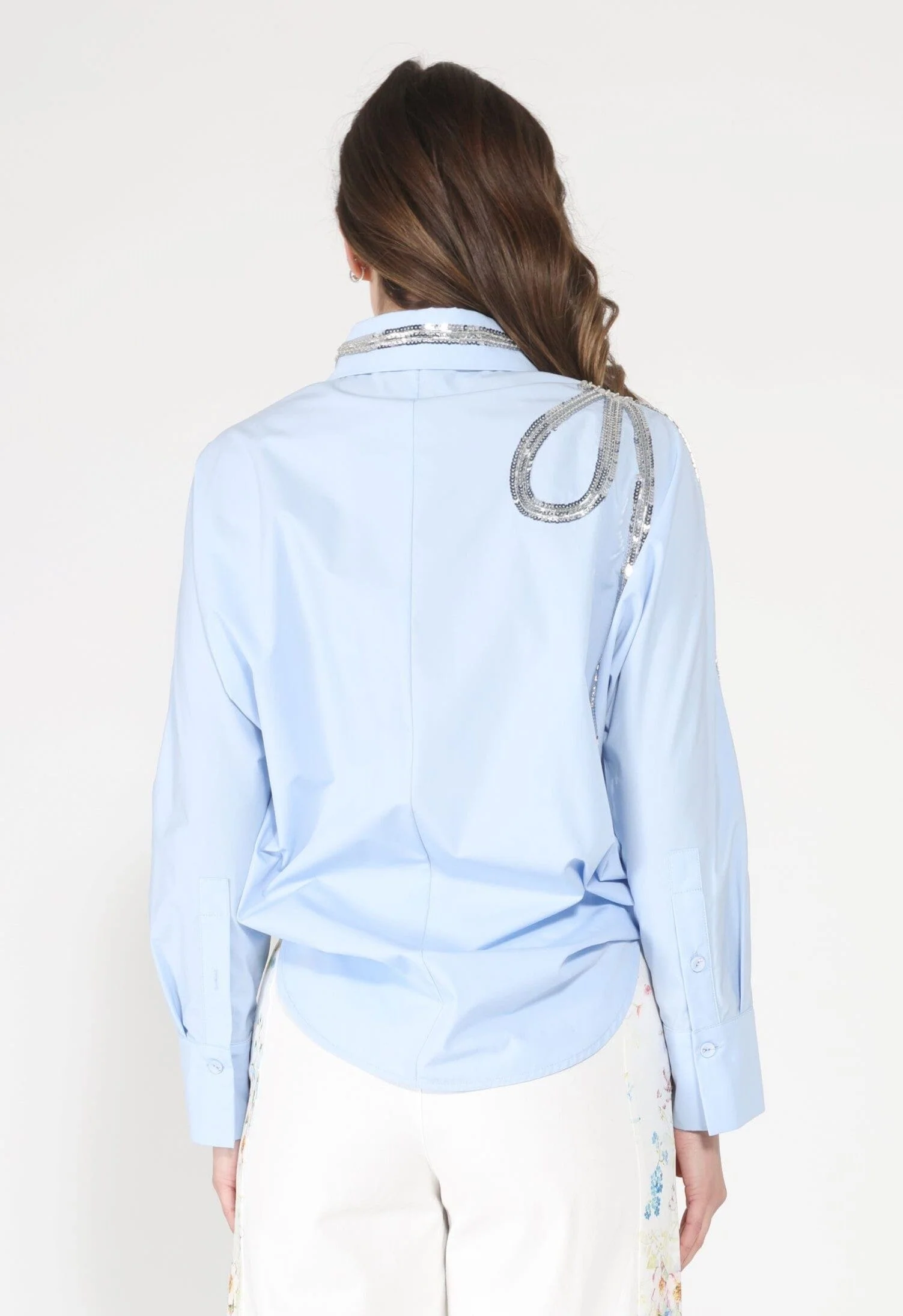 Long Sleeve Shirt Button Down Sequin Embellished - Image 12