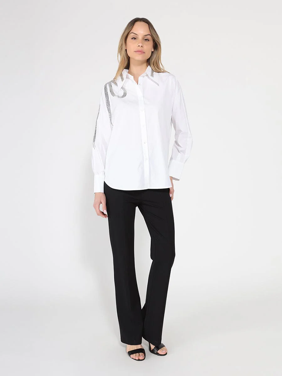 Long Sleeve Shirt Button Down Sequin Embellished - Image 14