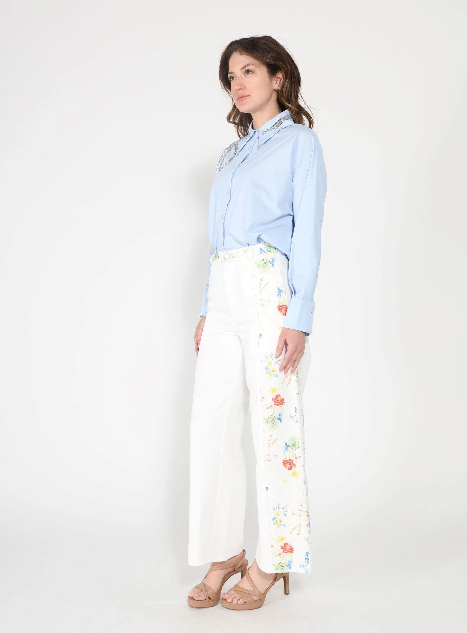 Long Sleeve Shirt Button Down Sequin Embellished - Image 3
