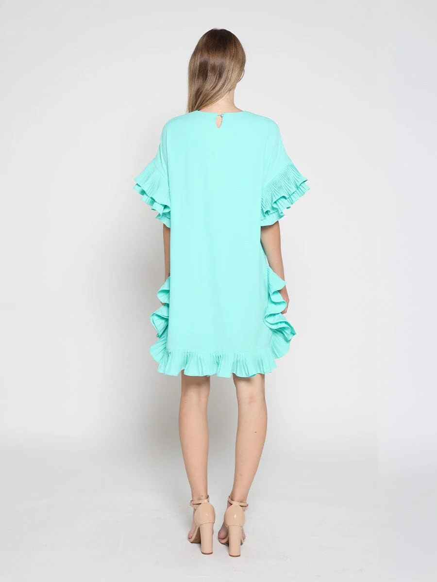 Loose Fitted Ruffle Sleeve Dress - Image 4