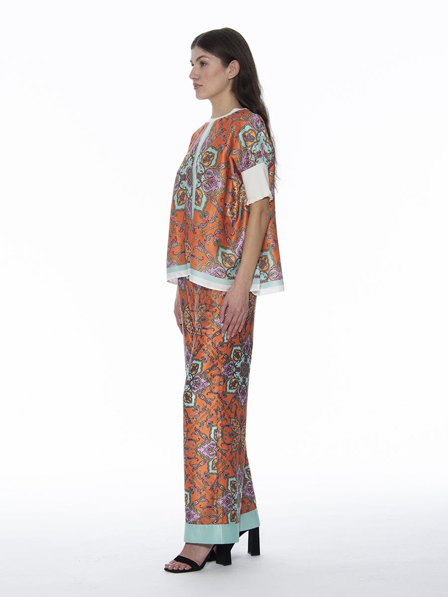 Paisley Print Wide Leg Pants - Image 3