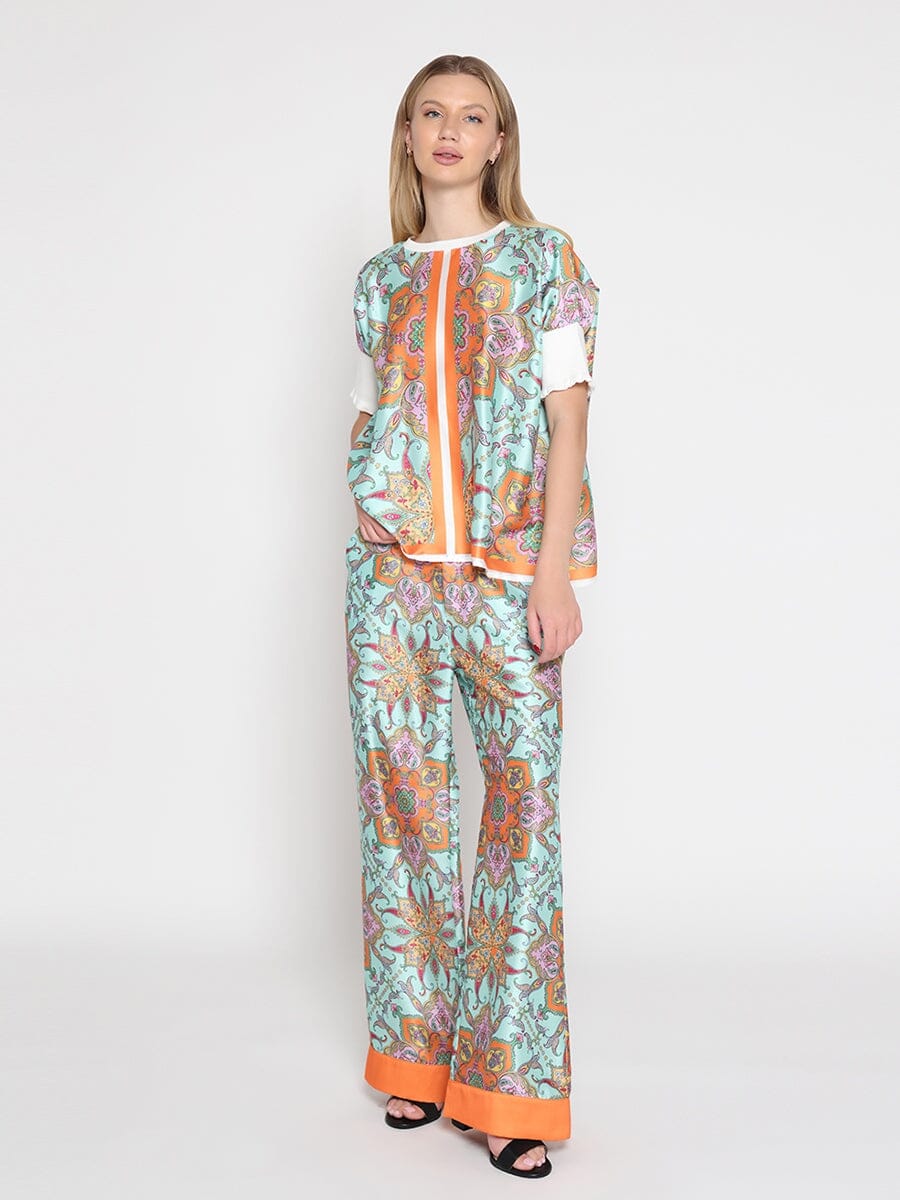 Paisley Print Wide Leg Pants - Image 5