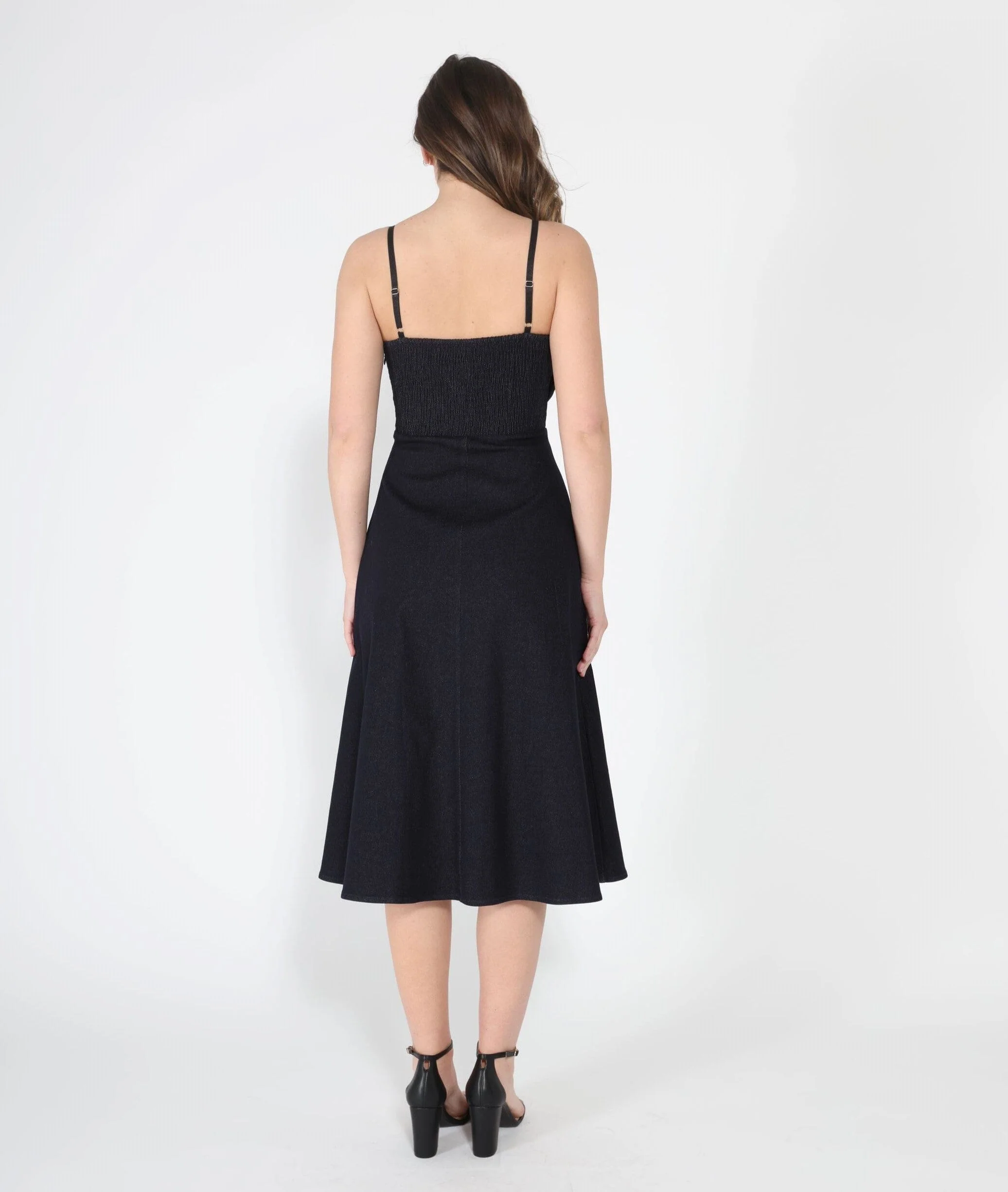 Pleated Detail Strap A-Line Dress - Image 4