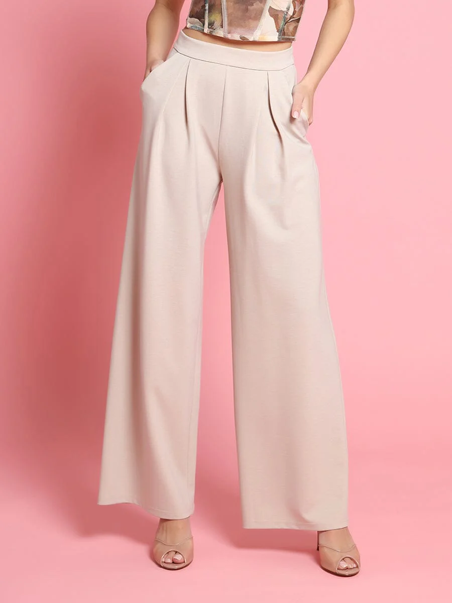 Pleated Wide Leg Pants