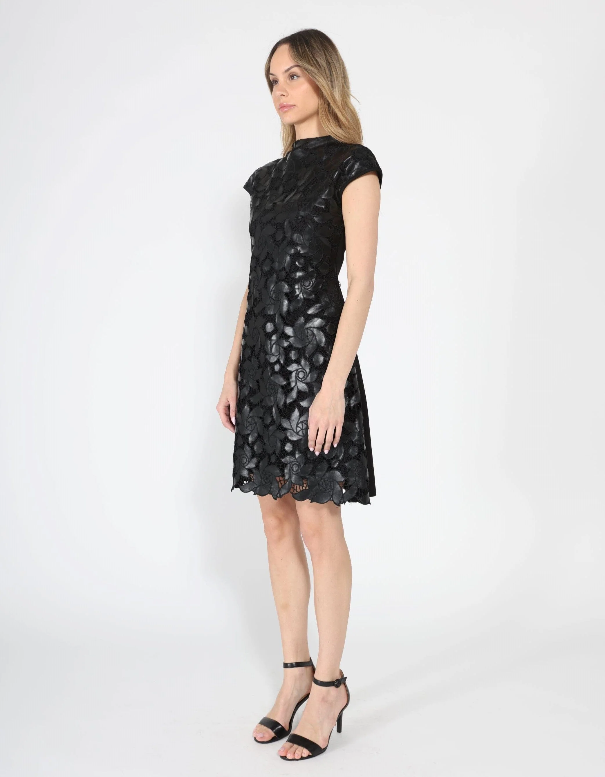 Pleather Cut Out Cap Sleeve Dress - Image 7