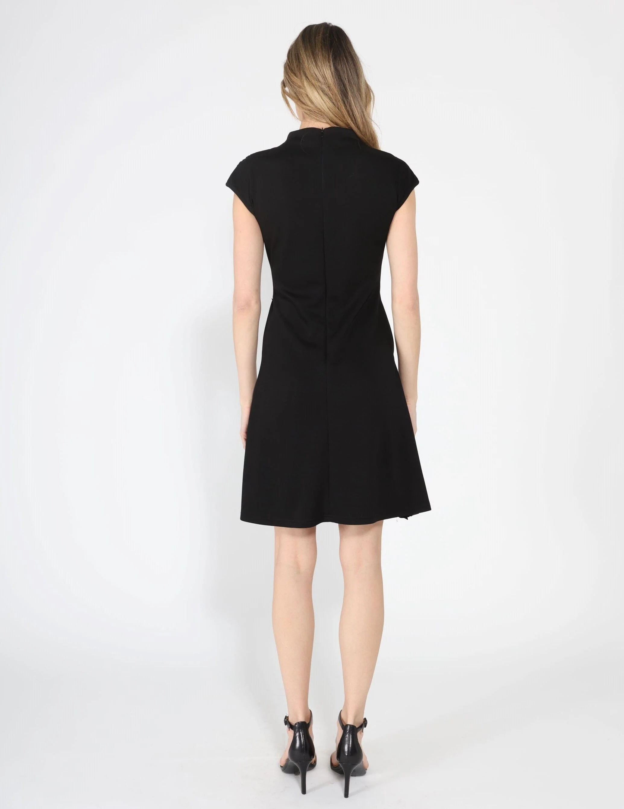 Pleather Cut Out Cap Sleeve Dress - Image 8