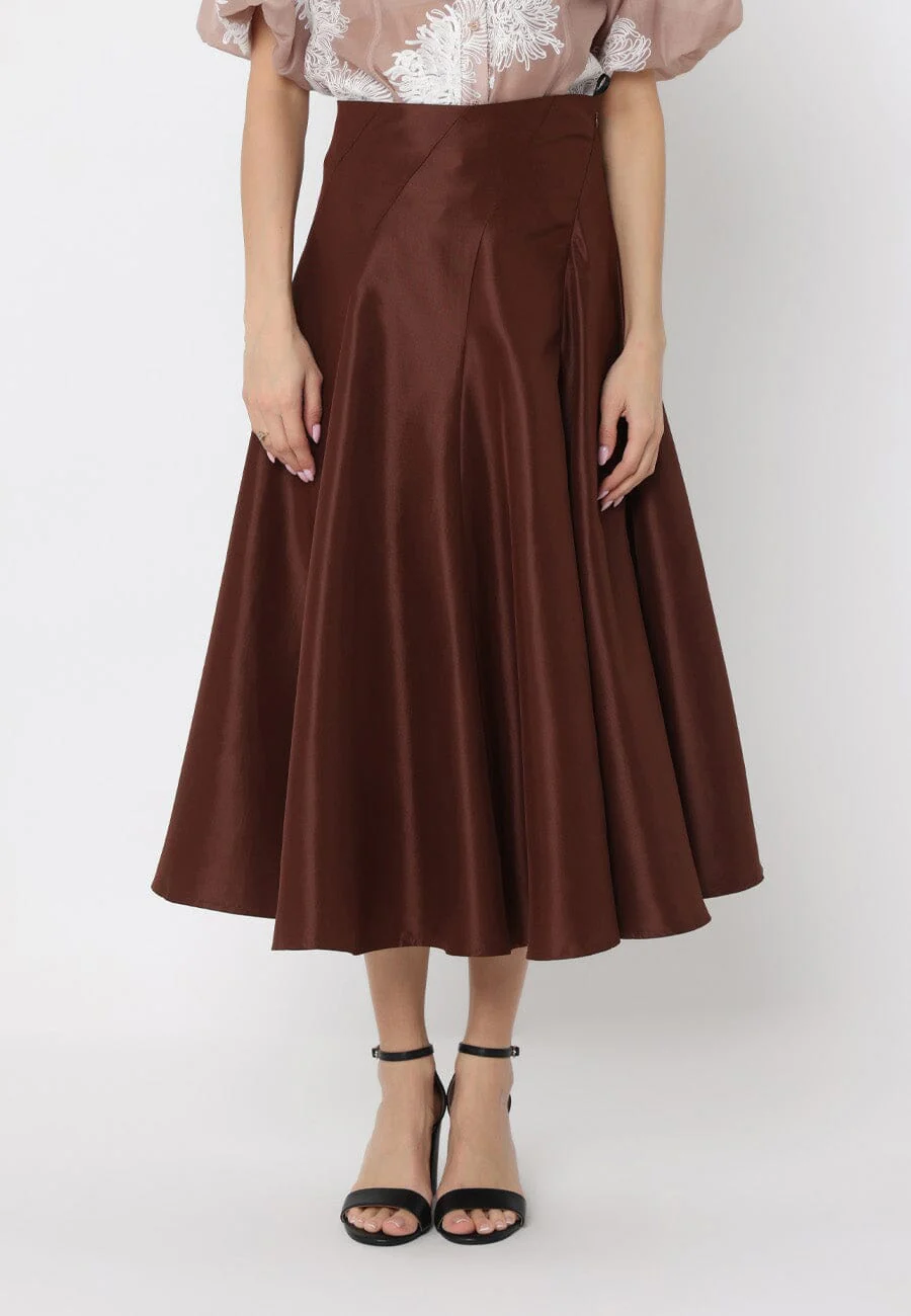 Pleats Detail A-Line Midi Length Skirt - Image 5