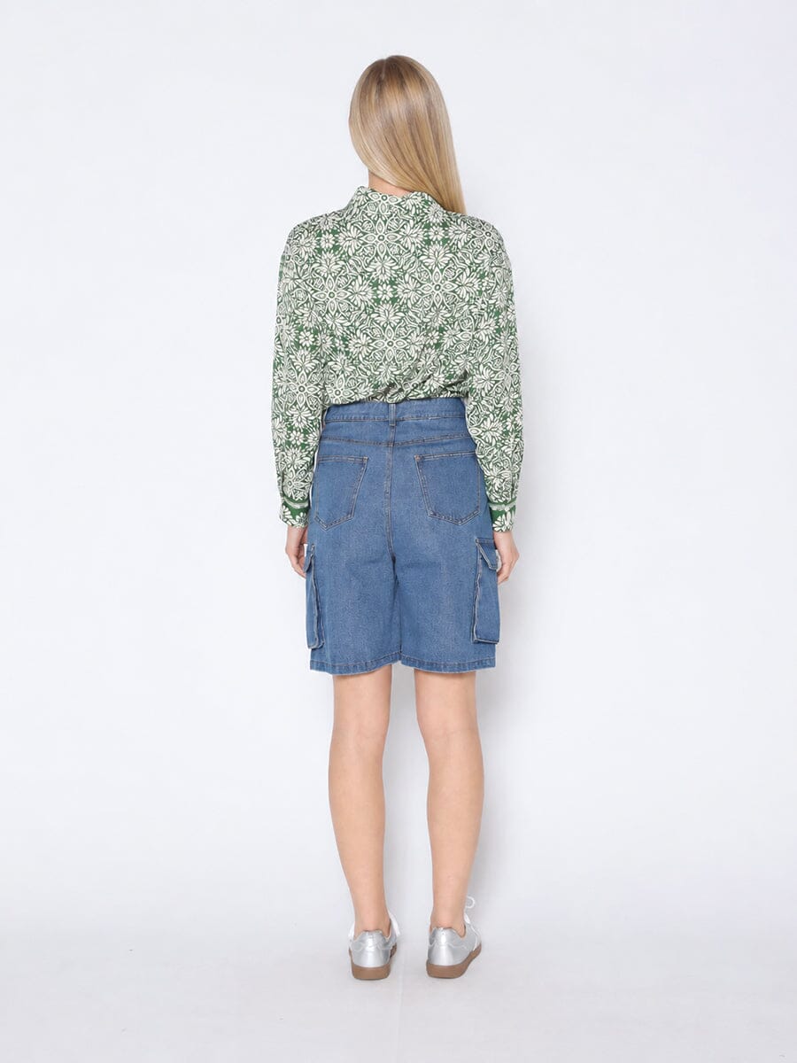 Printed Long Sleeved Button-Down Top - Image 4
