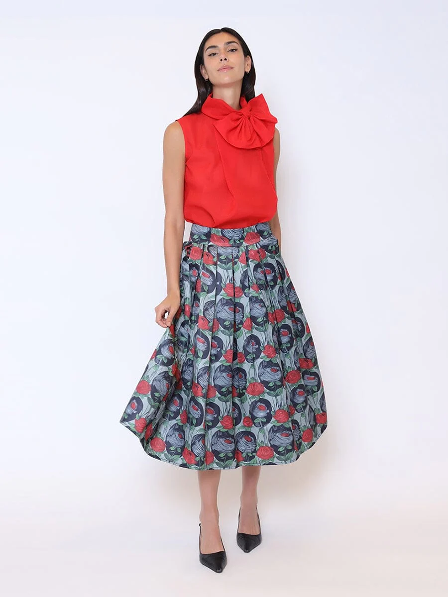 Ribbon Bow Sleeveless Organza Top - Image 2