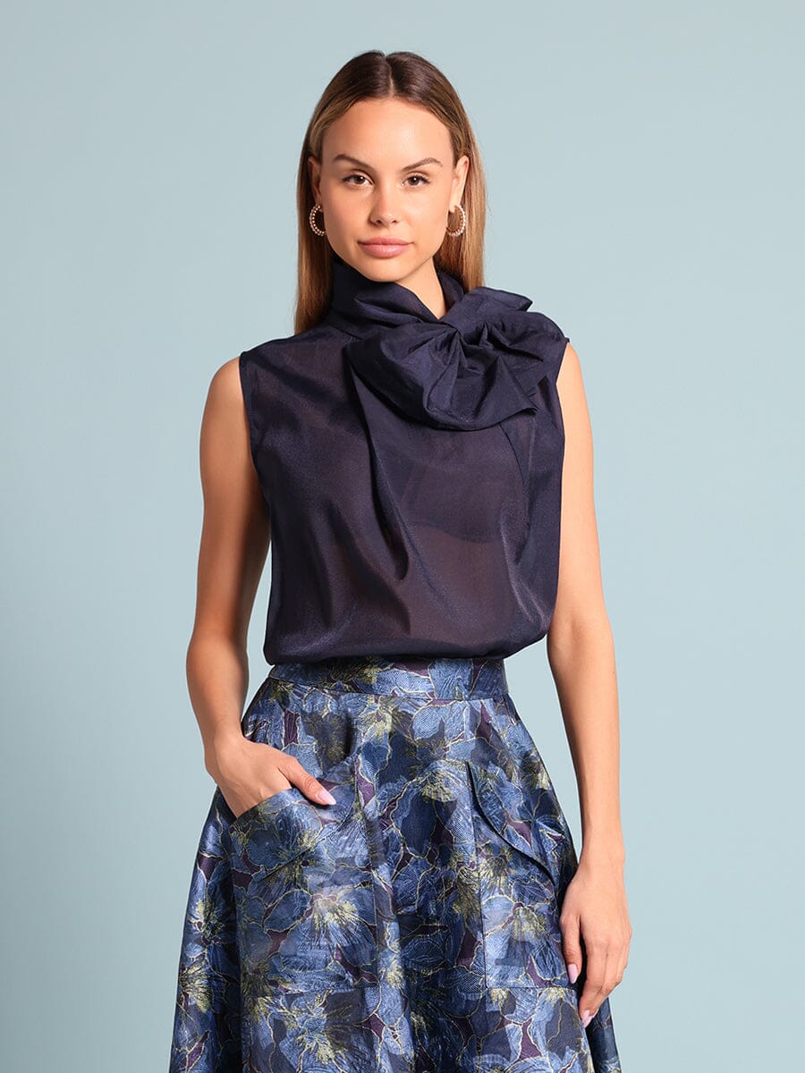 Ribbon Bow Sleeveless Organza Top - Image 5