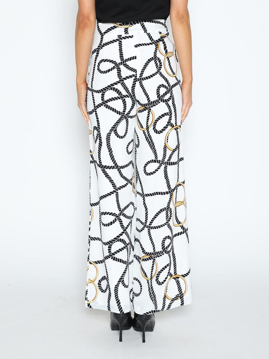 Rope and Ring Print Wide Pants - Image 4