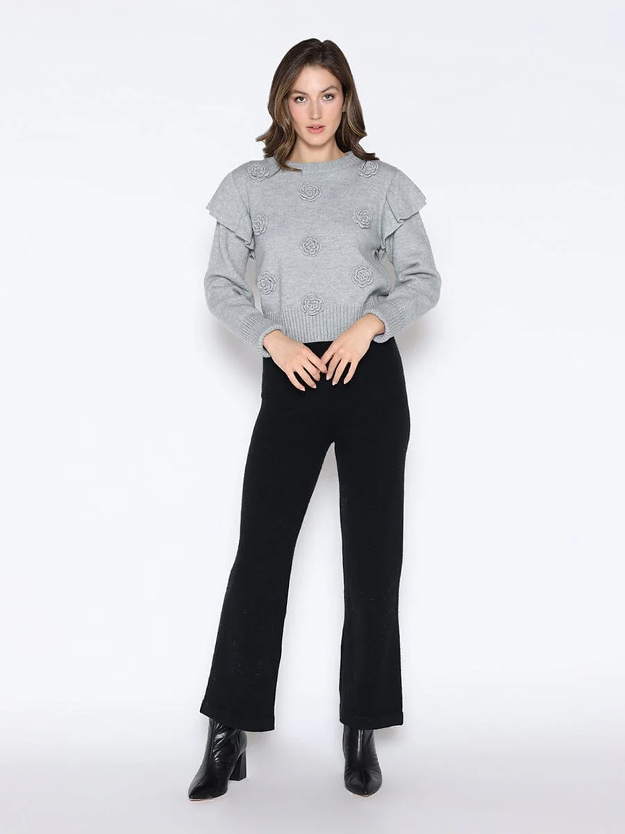 Rose Crochet Pullover Sweater - Image 2