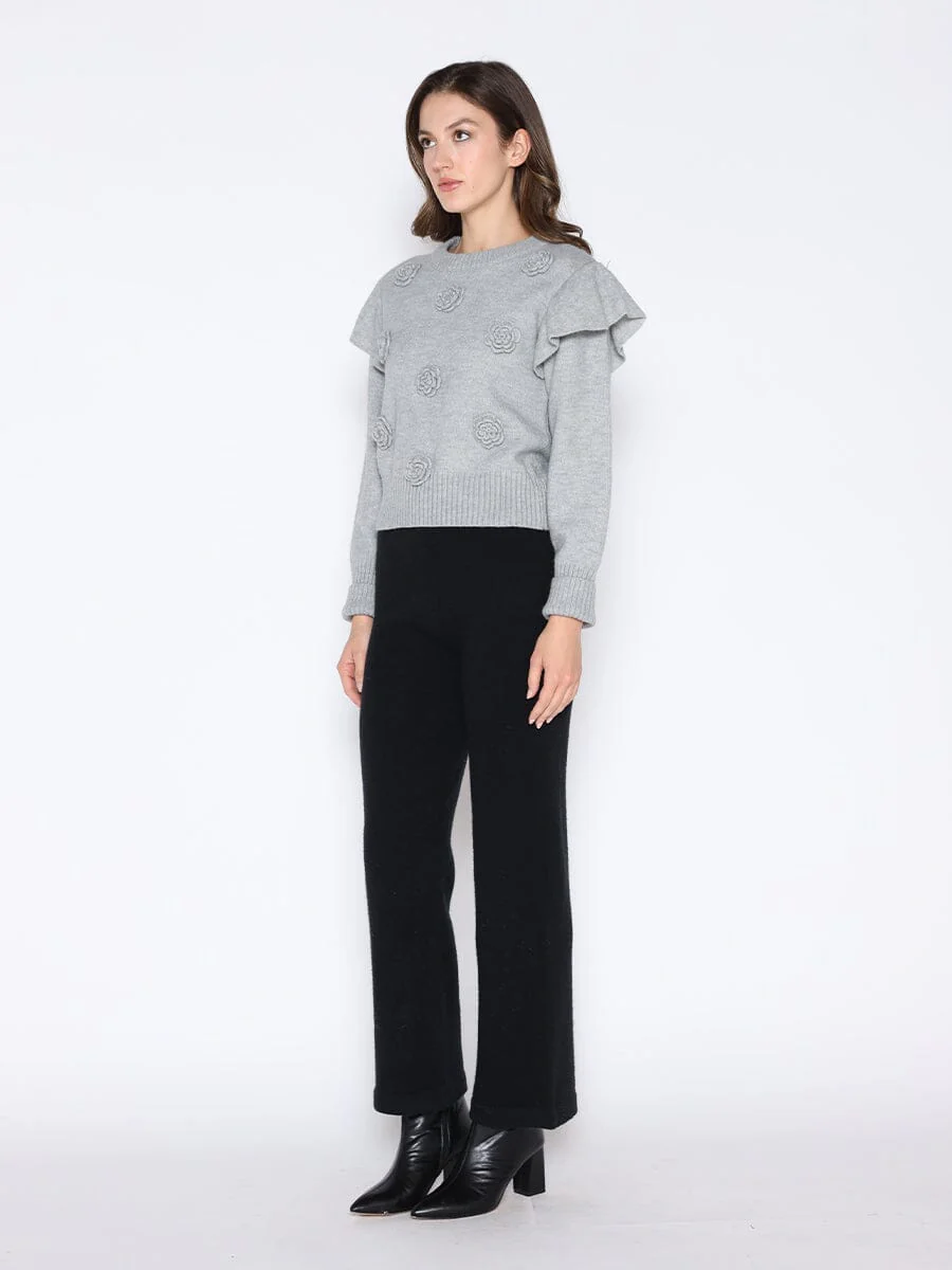 Rose Crochet Pullover Sweater - Image 3