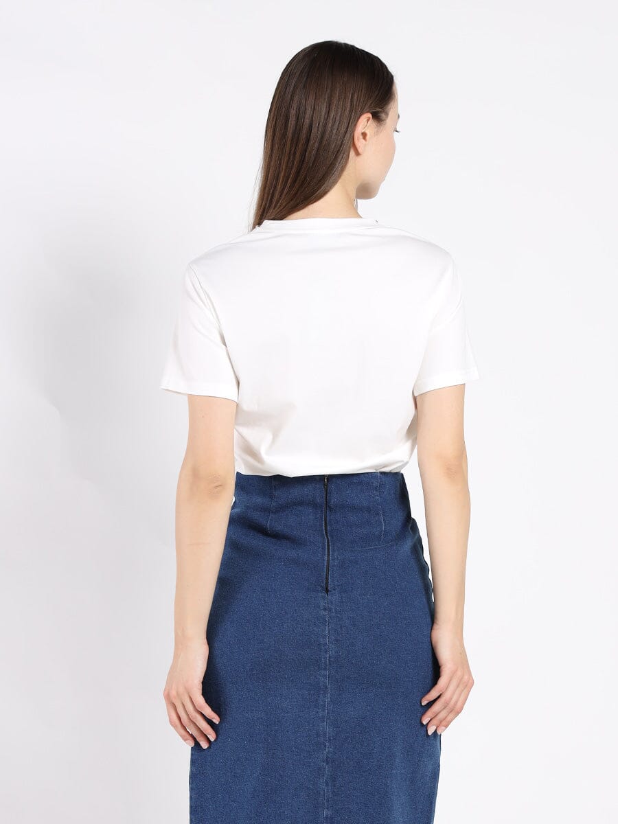 Round Neck Lace & Pocket T-Shirt - Image 8