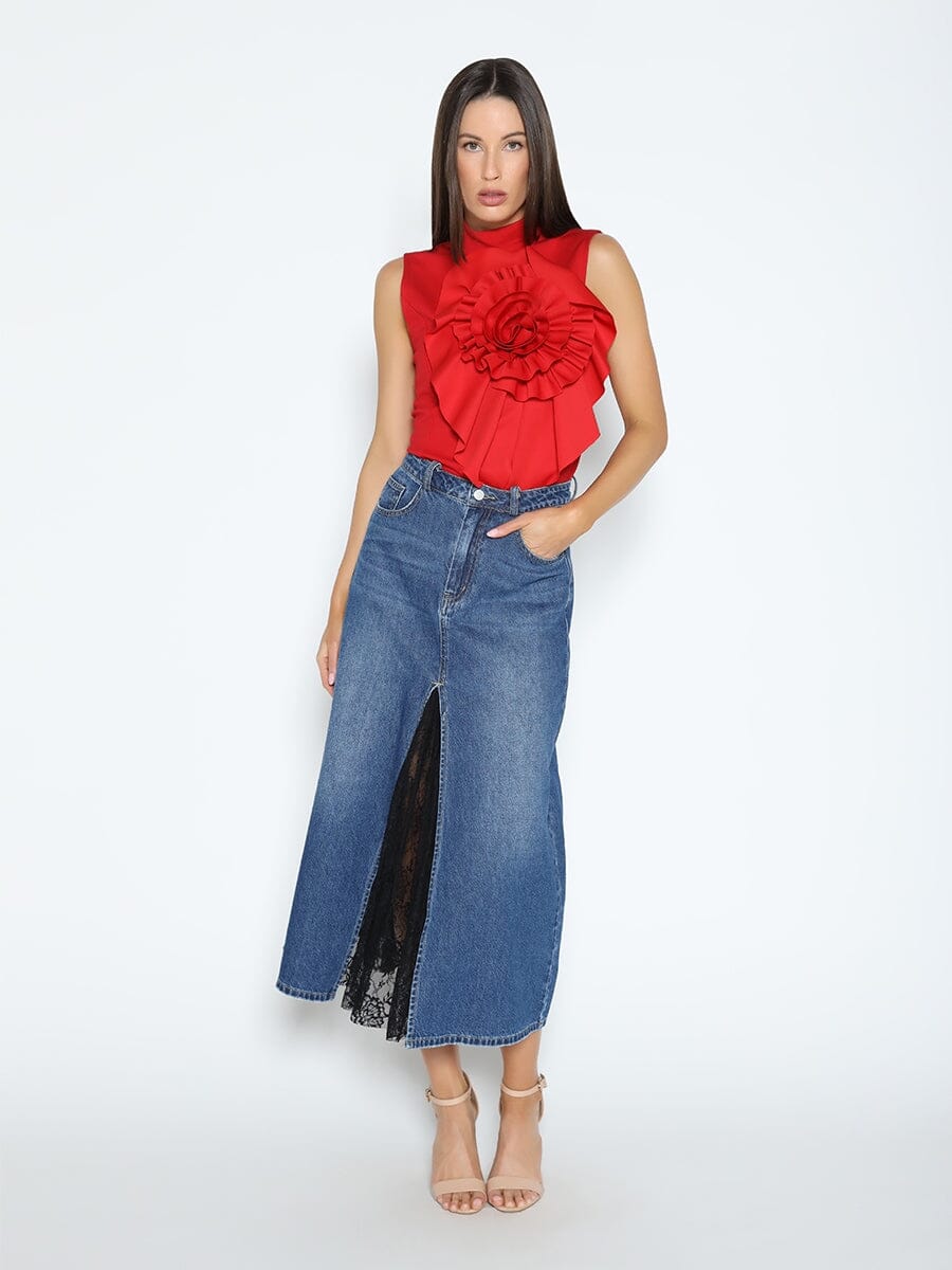 Ruffle Flower Detail Tank Top - Image 6