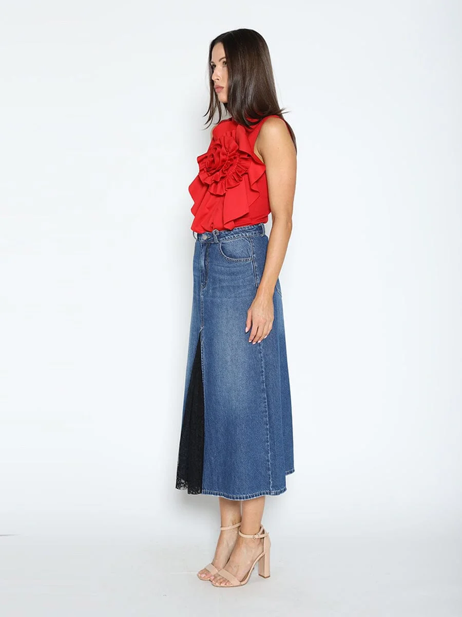 Ruffle Flower Detail Tank Top - Image 7