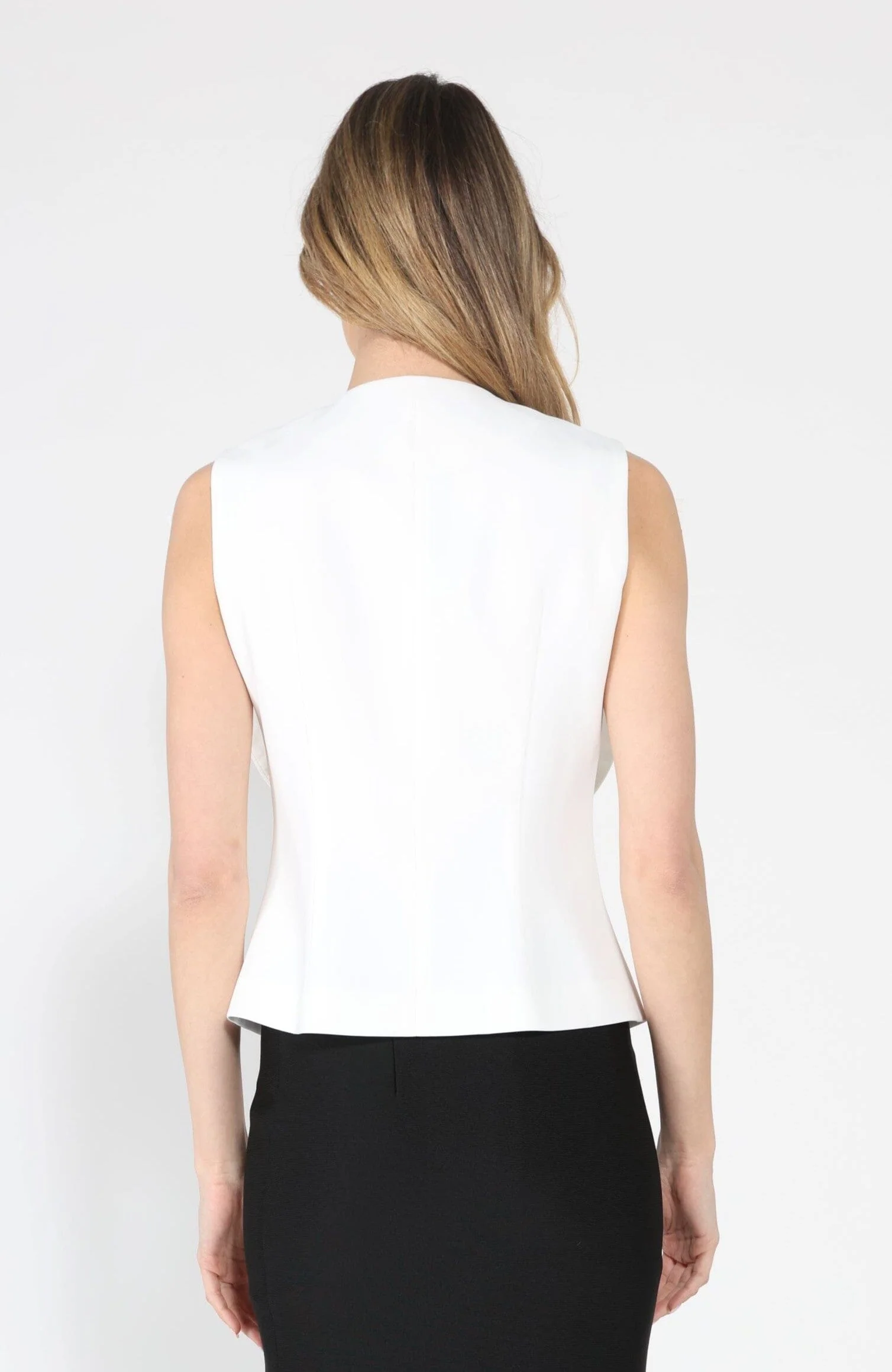 Ruffle Front Button Down Sleeveless Jacket - Image 12