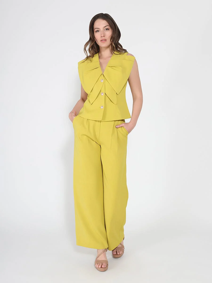 Ruffle Front Button Down Sleeveless Jacket - Image 6