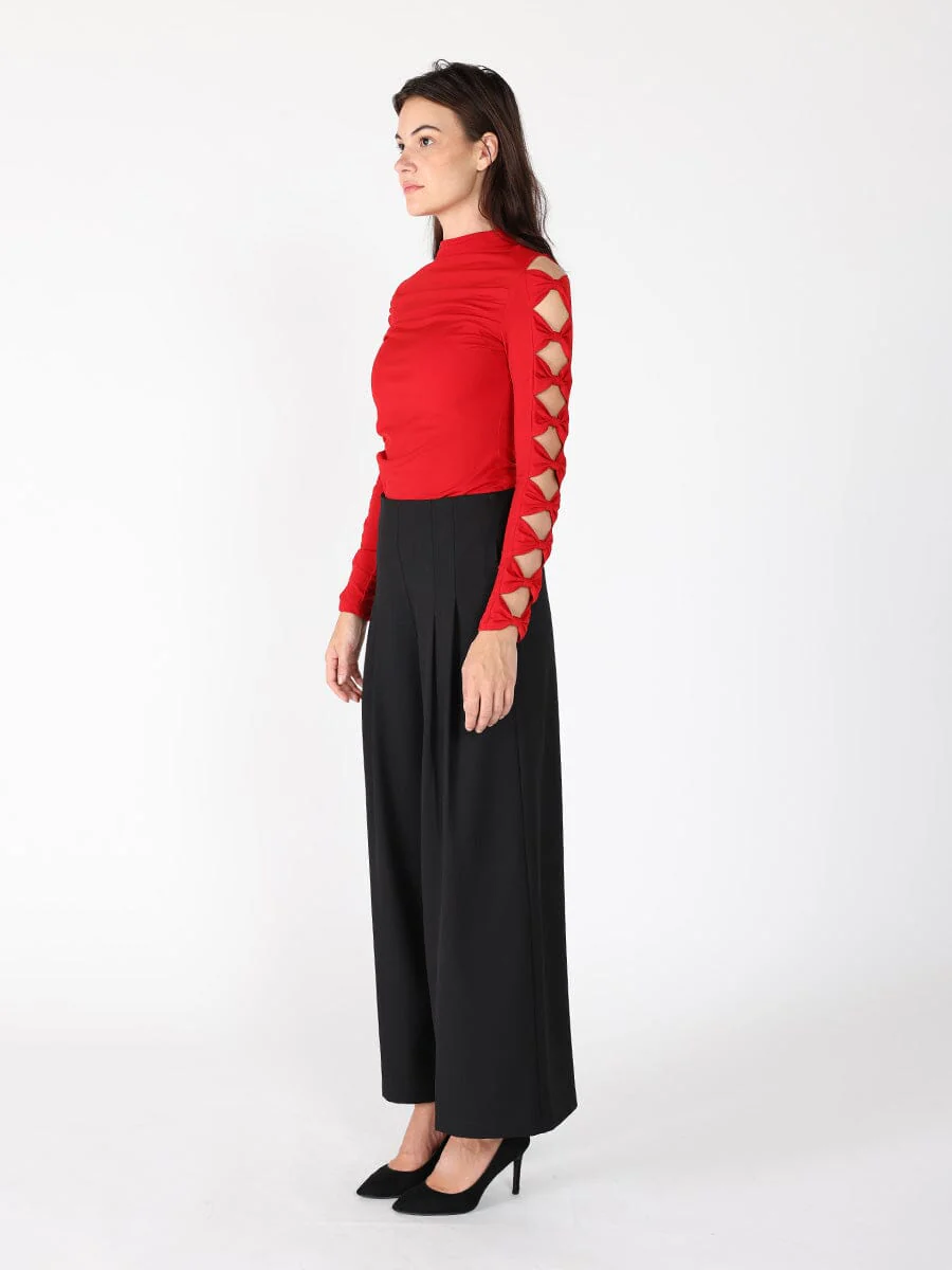 Ruffle long sleeve high neck top - Image 3