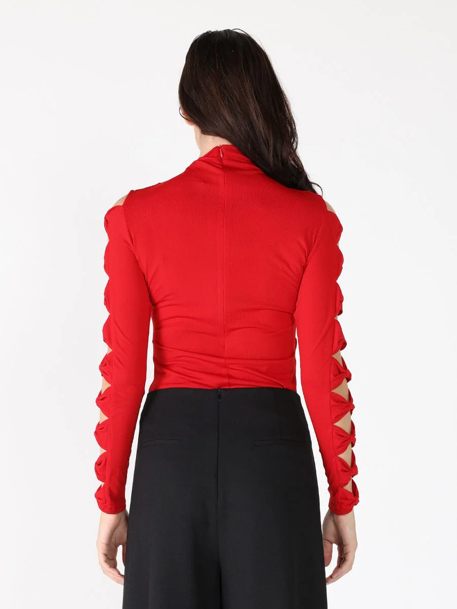 Ruffle long sleeve high neck top - Image 4