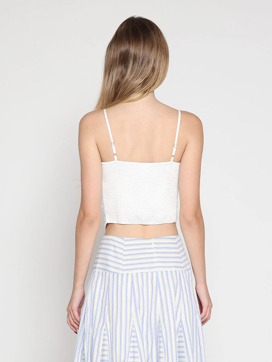 Ruffled Detail Mesh Fabric Top with Straps - Image 4
