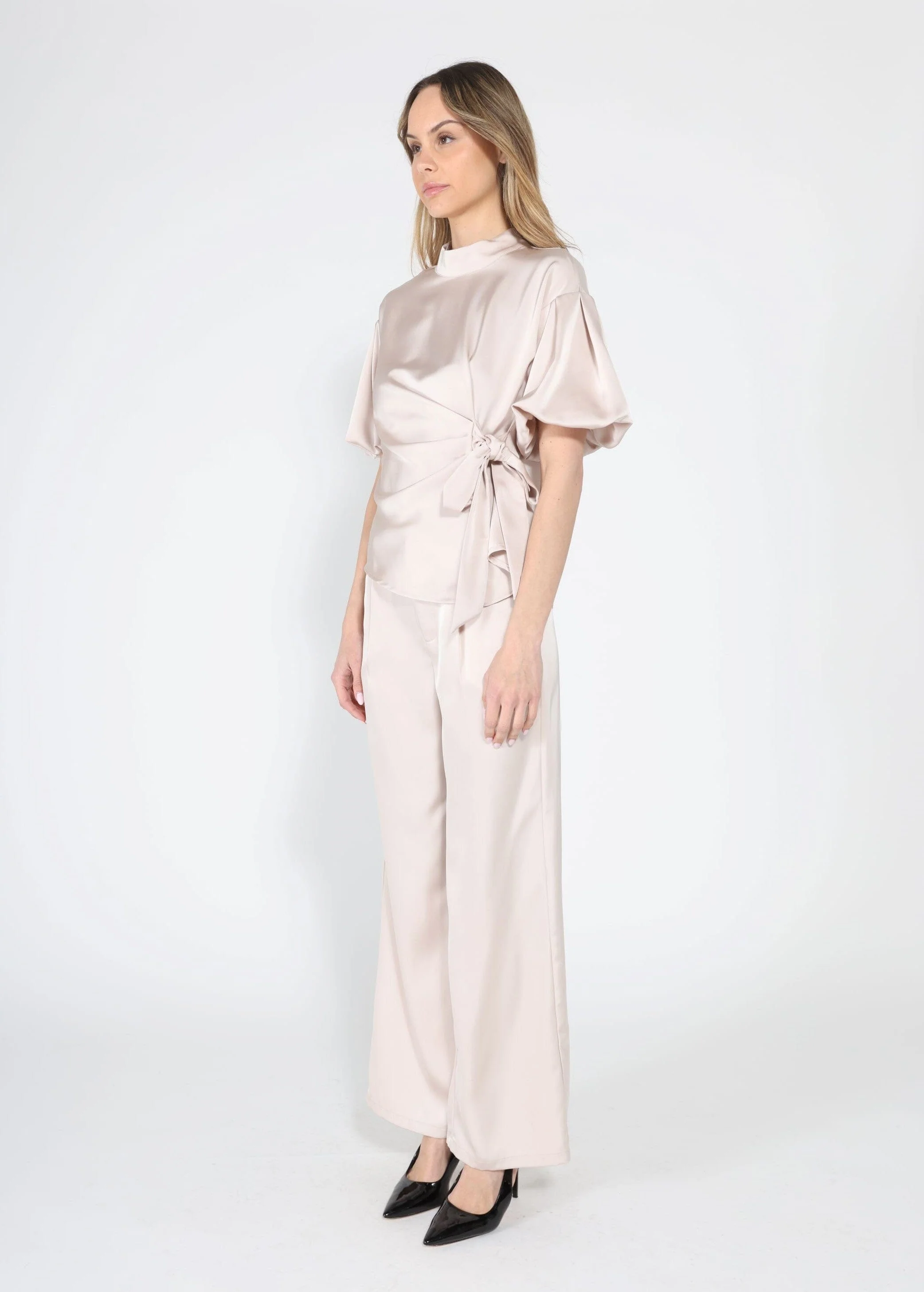 Satin Wide Leg Dress Pants - Image 11