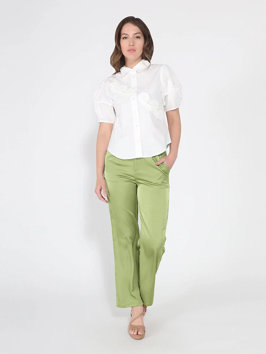 Satin Wide Leg Dress Pants - Image 2
